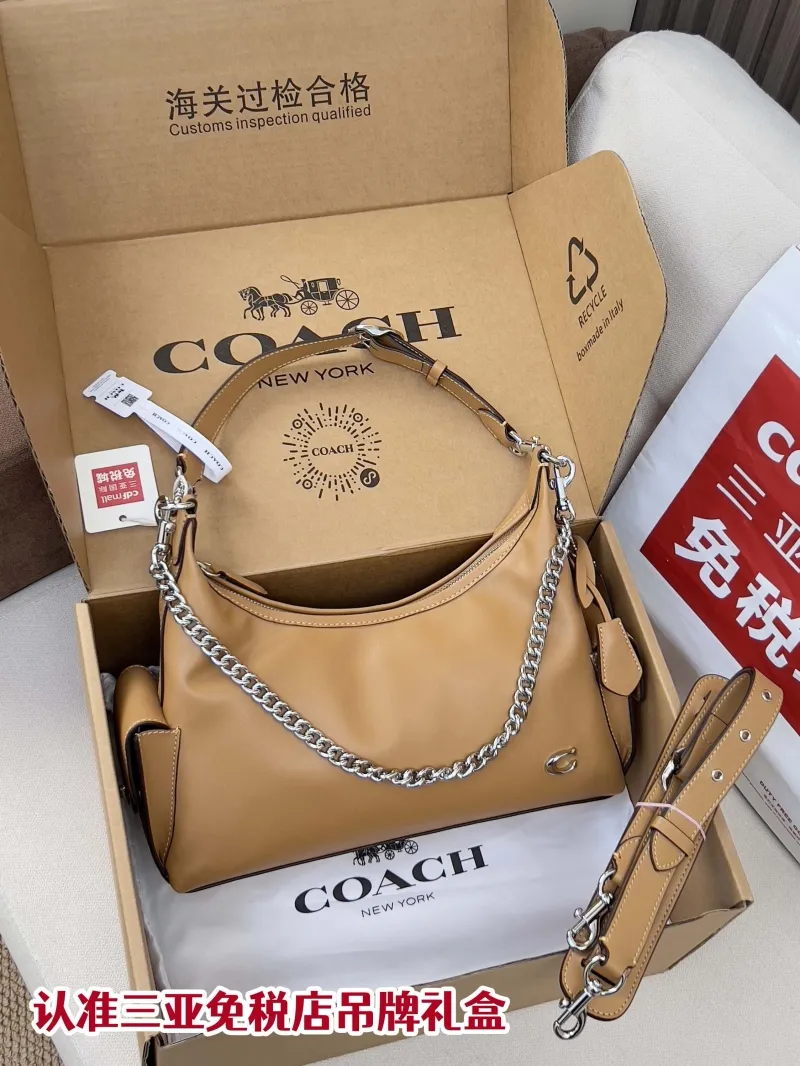 Coach Tan Leather Women's Hobo Shoulder Bag