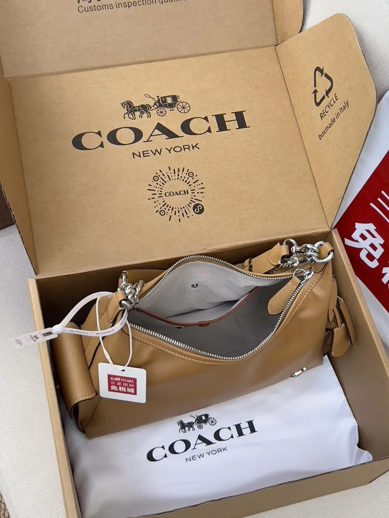 Coach Tan Leather Women's Hobo Shoulder Bag - Image 5