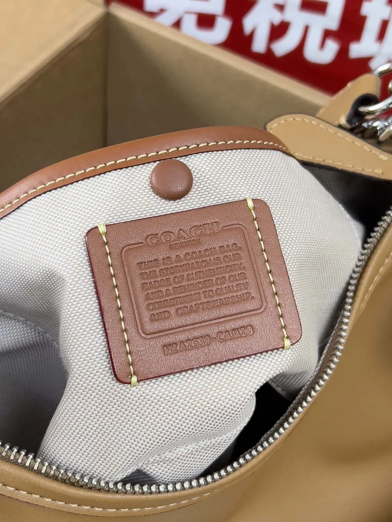 Coach Tan Leather Women's Hobo Shoulder Bag - Image 6