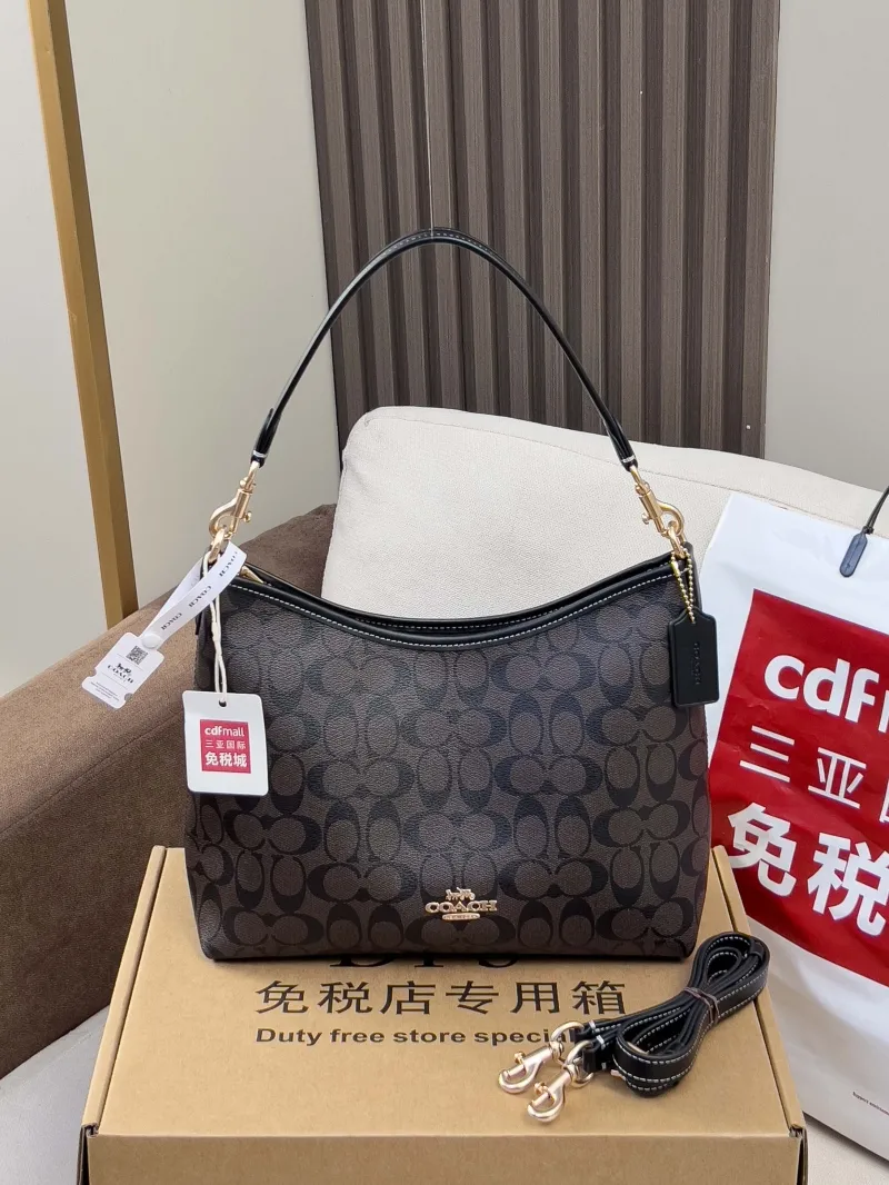 Coach Dark Brown Monogram Hobo Shoulder Bag - Image 4