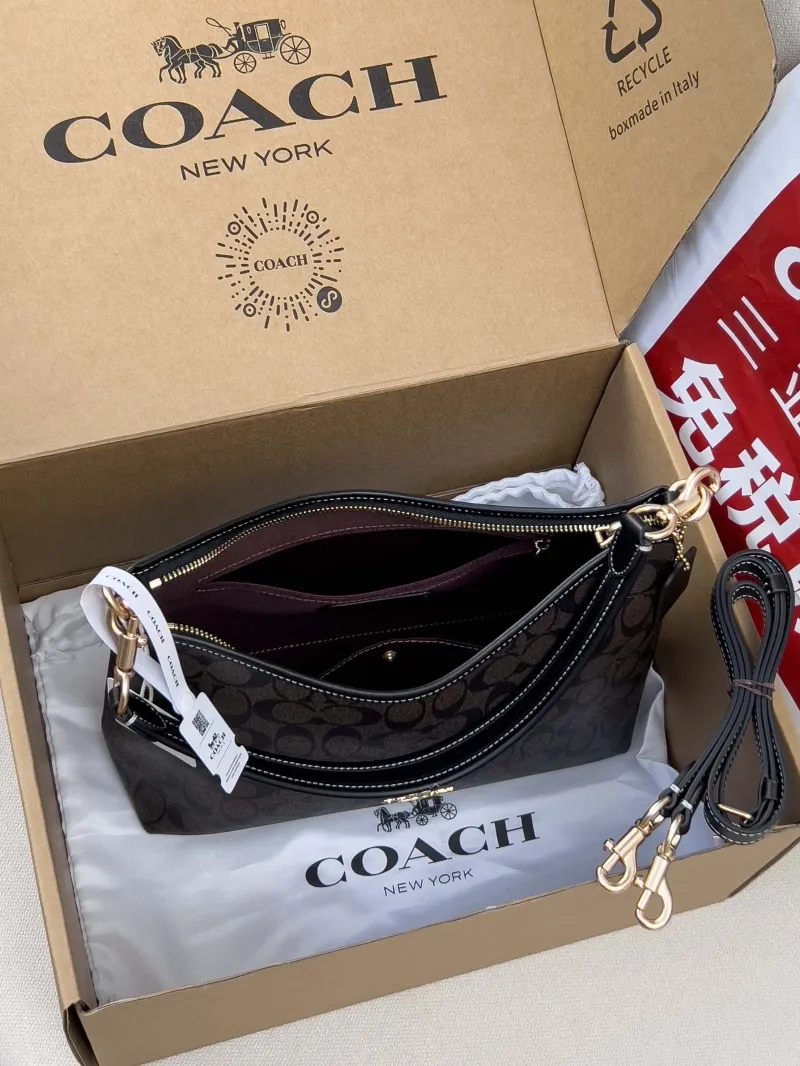Coach Dark Brown Monogram Hobo Shoulder Bag - Image 5