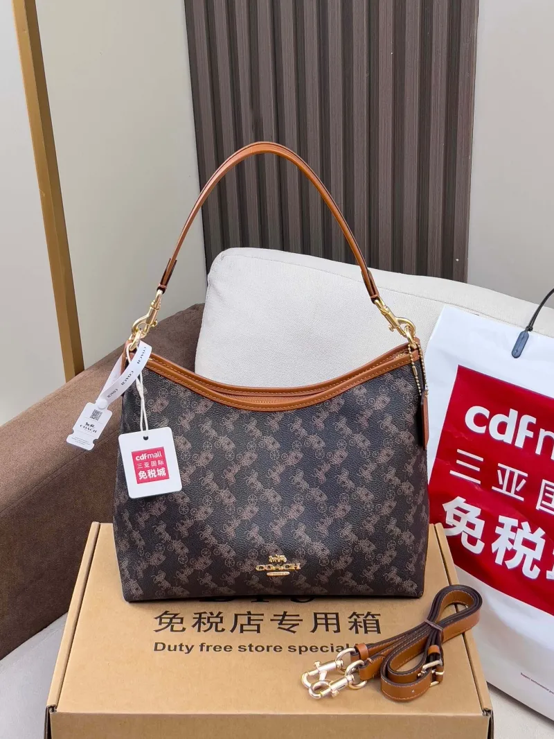 Coach Brown Top Handle Hobo Bag 181 - Image 4