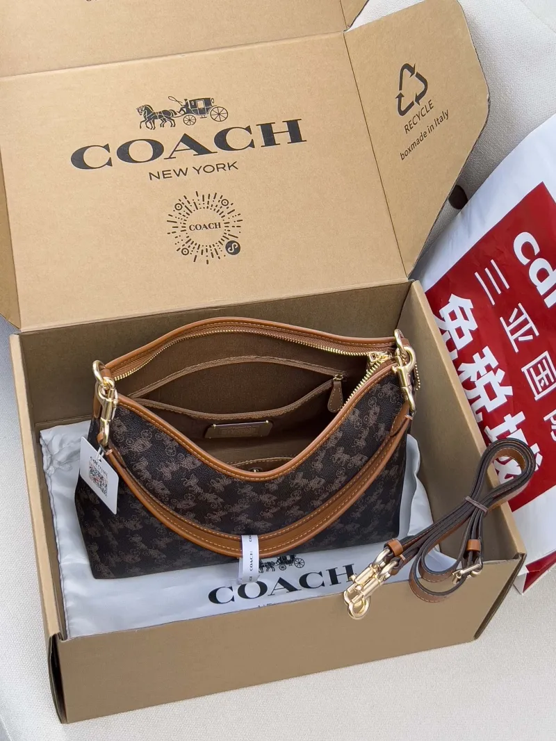 Coach Brown Top Handle Hobo Bag 181 - Image 6