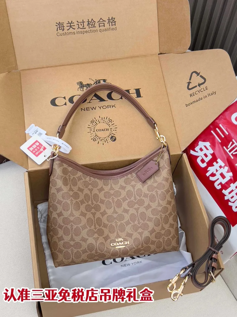 Coach Signature Top Handle Shoulder Bag Brown