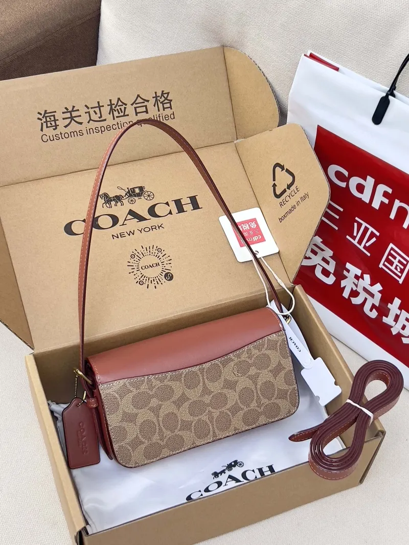 Alternative view of Coach Brown Signature Top Handle Crossbody Bag 185