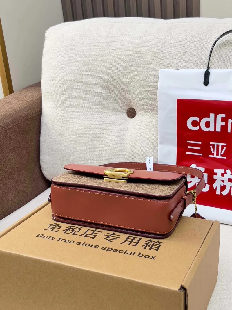 Coach Brown Signature Top Handle Crossbody Bag 185 - Image 3