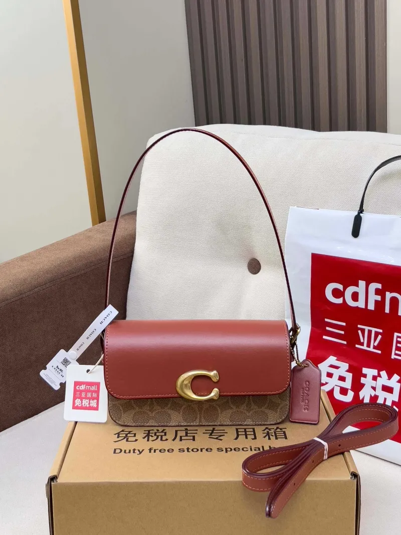 Coach Brown Signature Top Handle Crossbody Bag 185 - Image 4