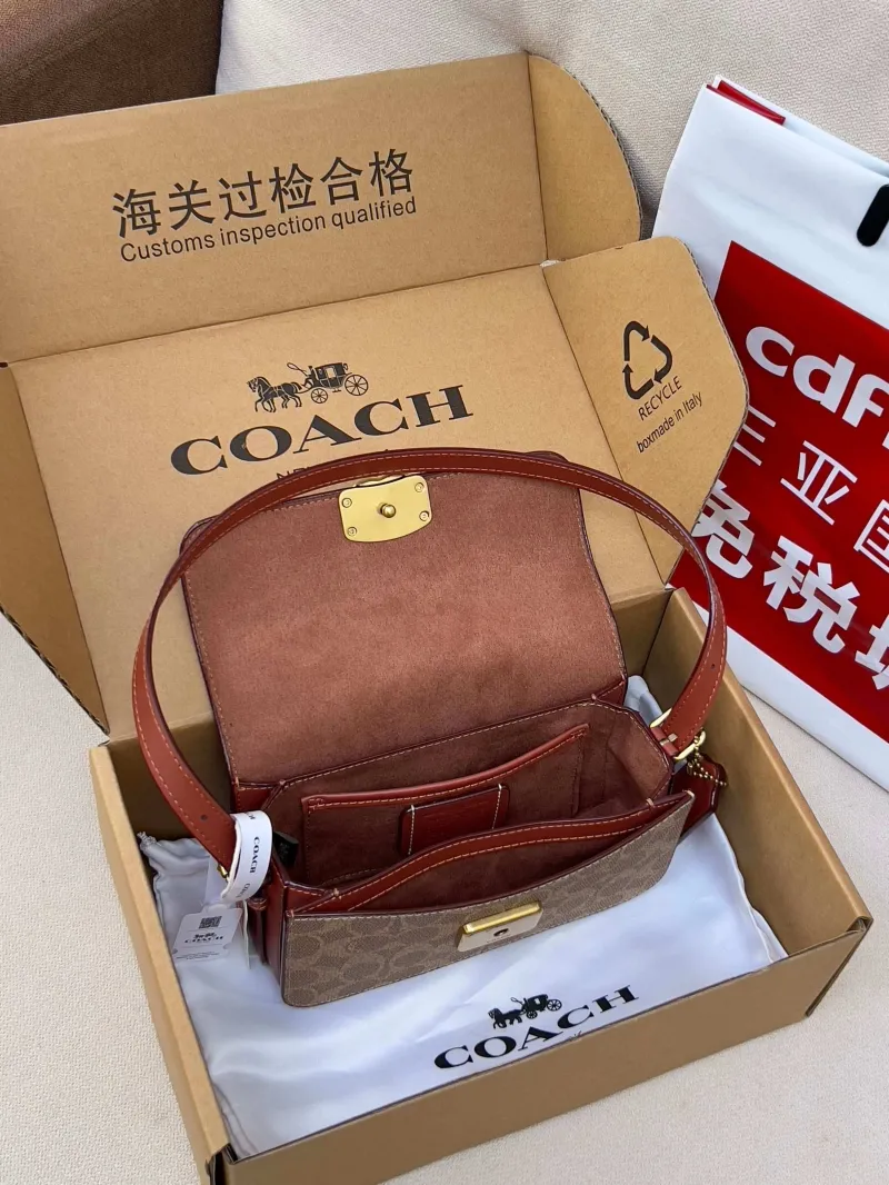 Coach Brown Signature Top Handle Crossbody Bag 185 - Image 5