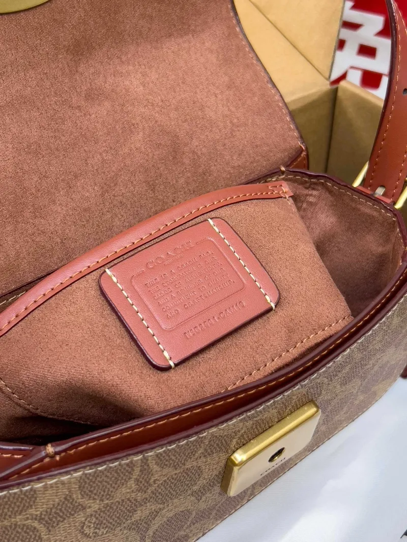 Coach Brown Signature Top Handle Crossbody Bag 185 - Image 6