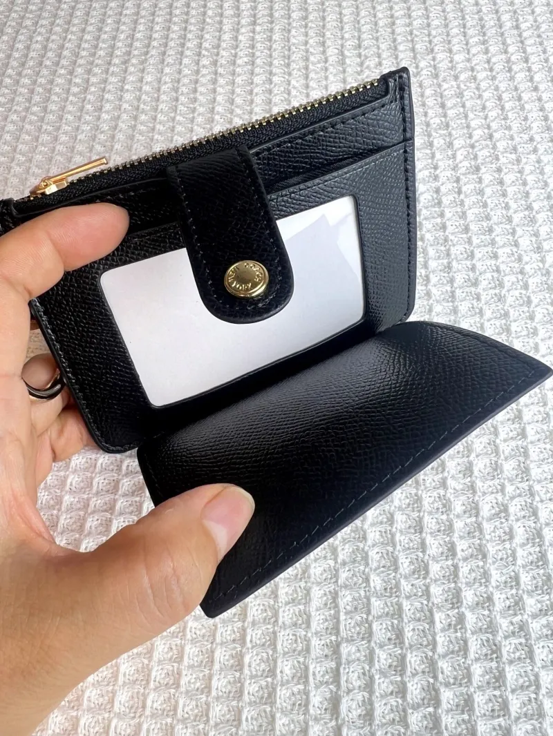 Coach Black Leather Key Ring Card Wallet - Image 6
