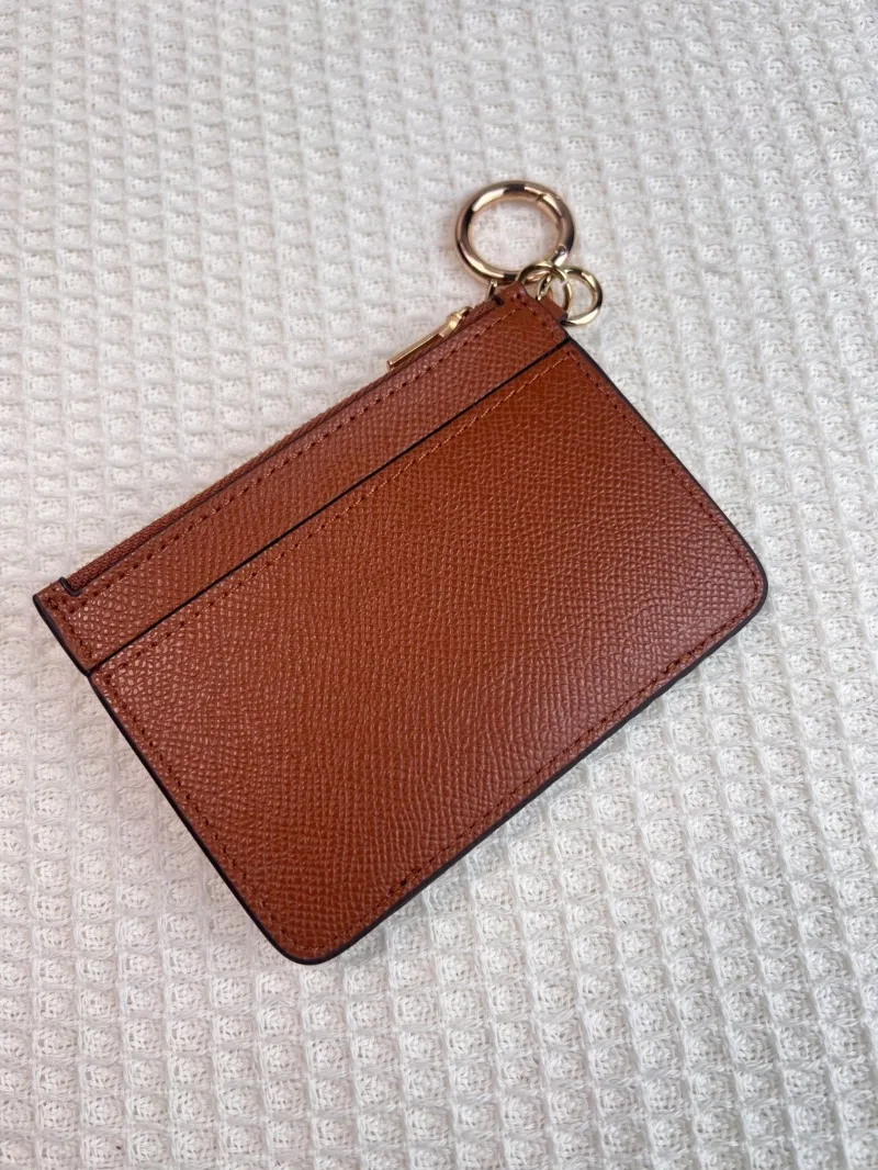 Coach Brown Leather Key Ring Card Holder Wallet - Image 3