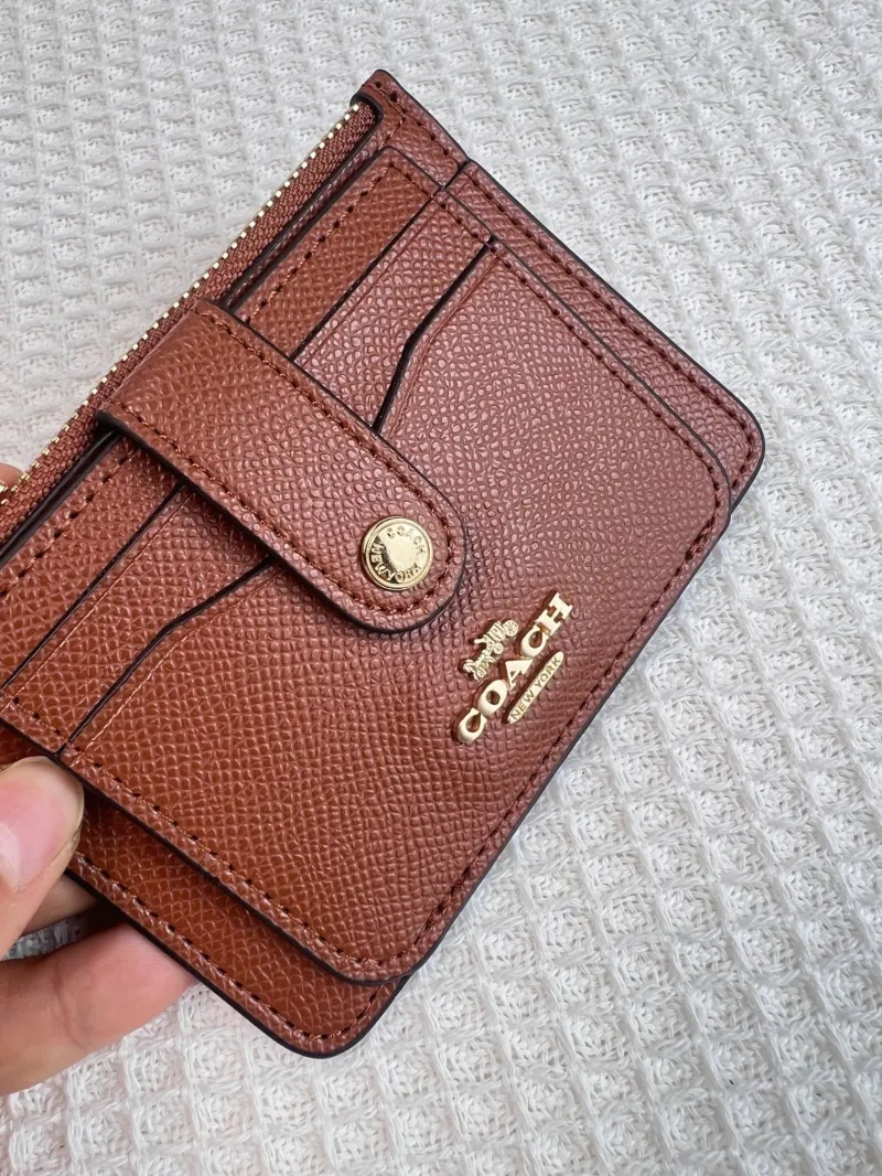 Coach Brown Leather Key Ring Card Holder Wallet - Image 5