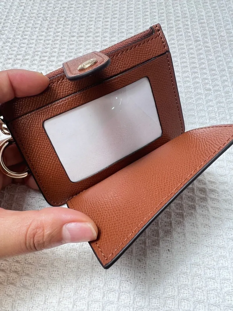 Coach Brown Leather Key Ring Card Holder Wallet - Image 6