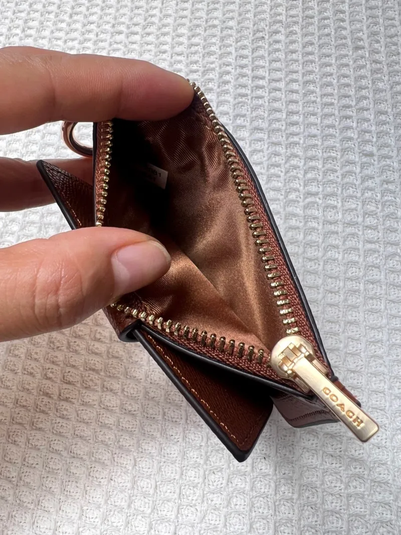 Coach Brown Leather Key Ring Card Holder Wallet - Image 8