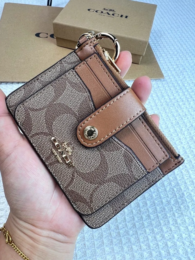 Coach Brown Keychain Card Holder - Image 4