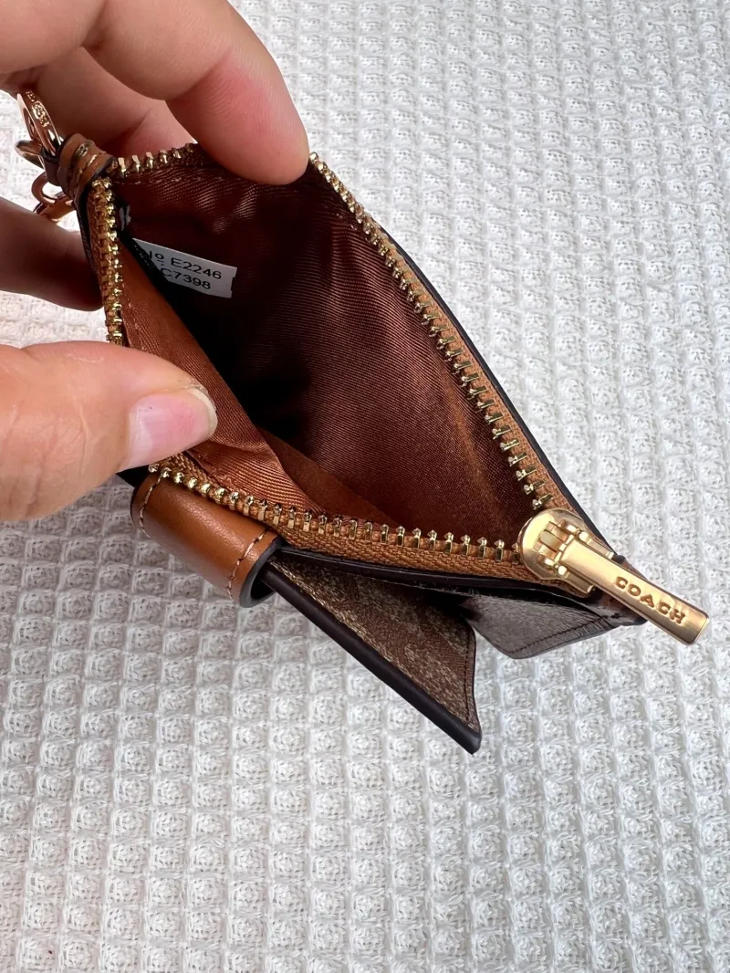 Coach Brown Keychain Card Holder - Image 8