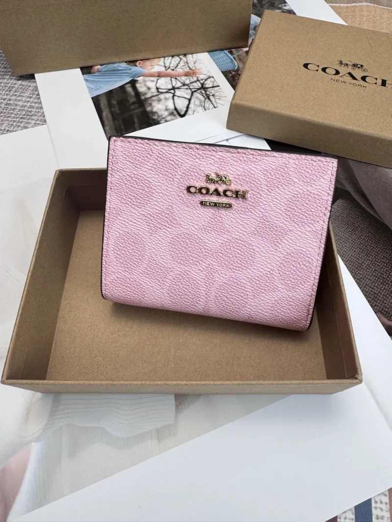 Coach Pink Small Bifold Wallet - Image 3