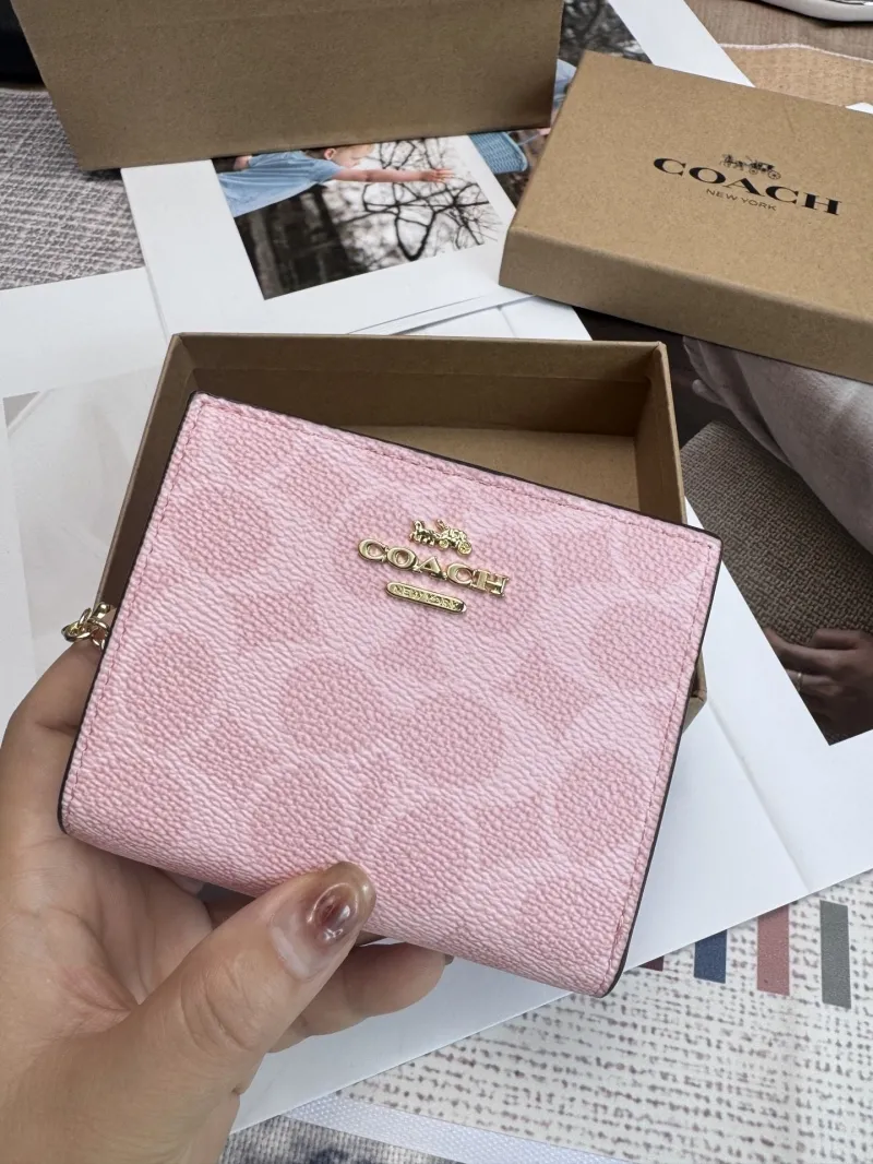 Coach Pink Small Bifold Wallet - Image 4