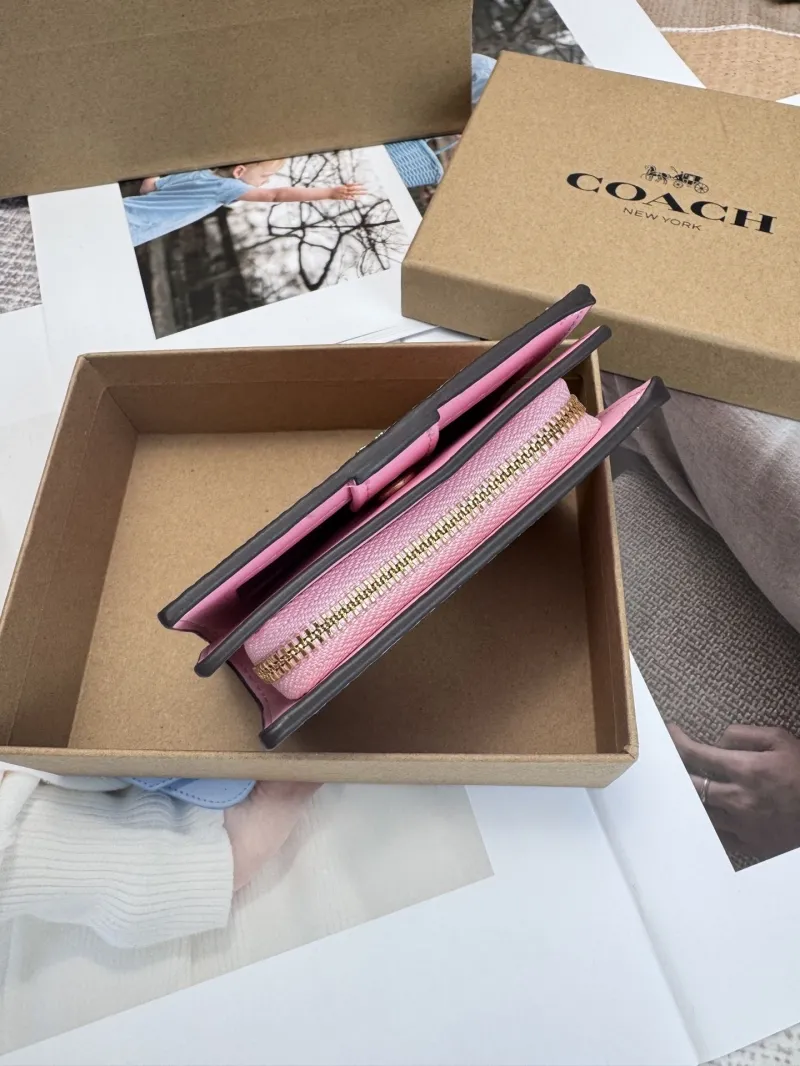 Coach Pink Small Bifold Wallet - Image 5