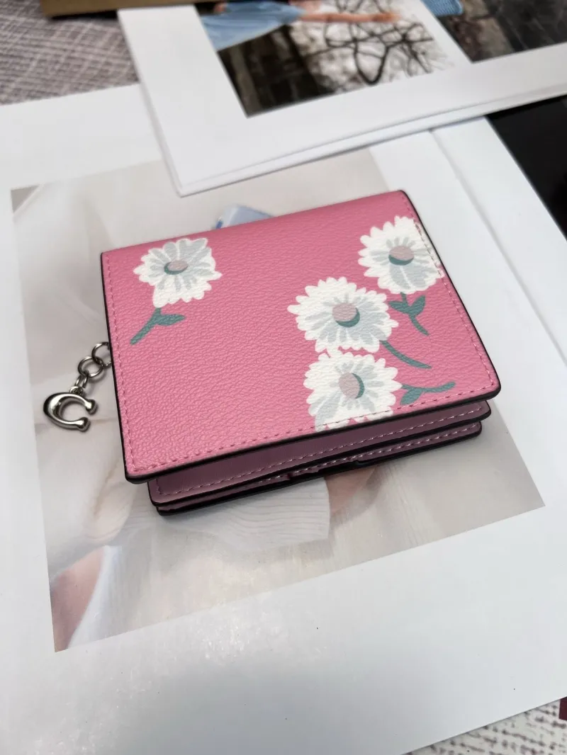 Alternative view of Coach Pink Daisy Print Snap Wallet