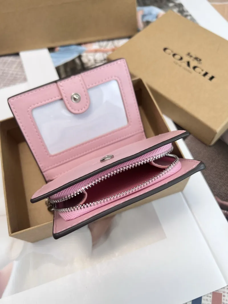 Coach Pink Daisy Print Snap Wallet - Image 6