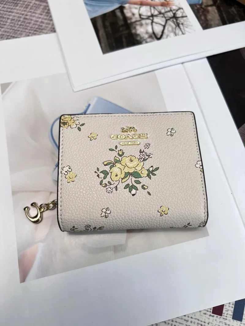 Coach Cream Floral Print Bifold Wallet