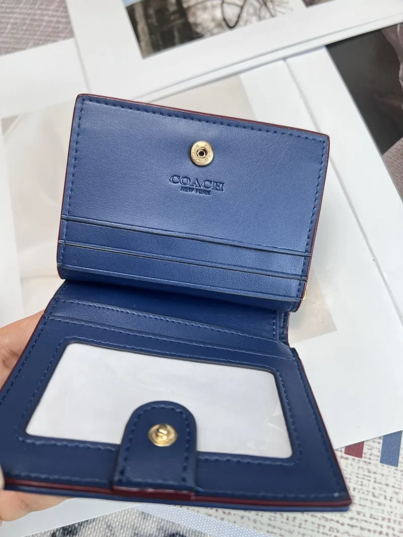Coach Blue Denim Compact Wallet with Cherry Charm - Image 7