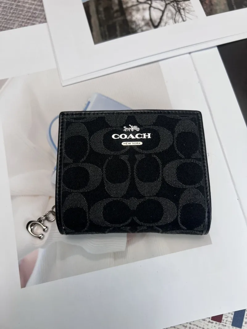 Coach Black Signature Bifold Wallet