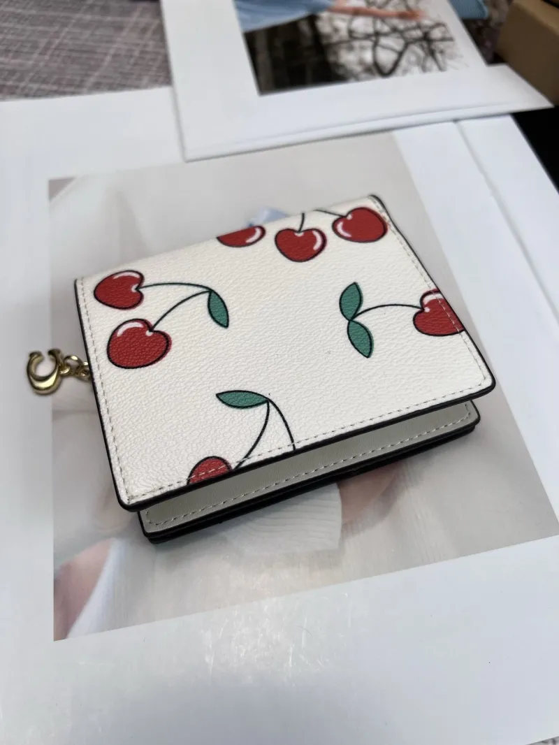 Alternative view of Coach Cherry Print White Bifold Wallet