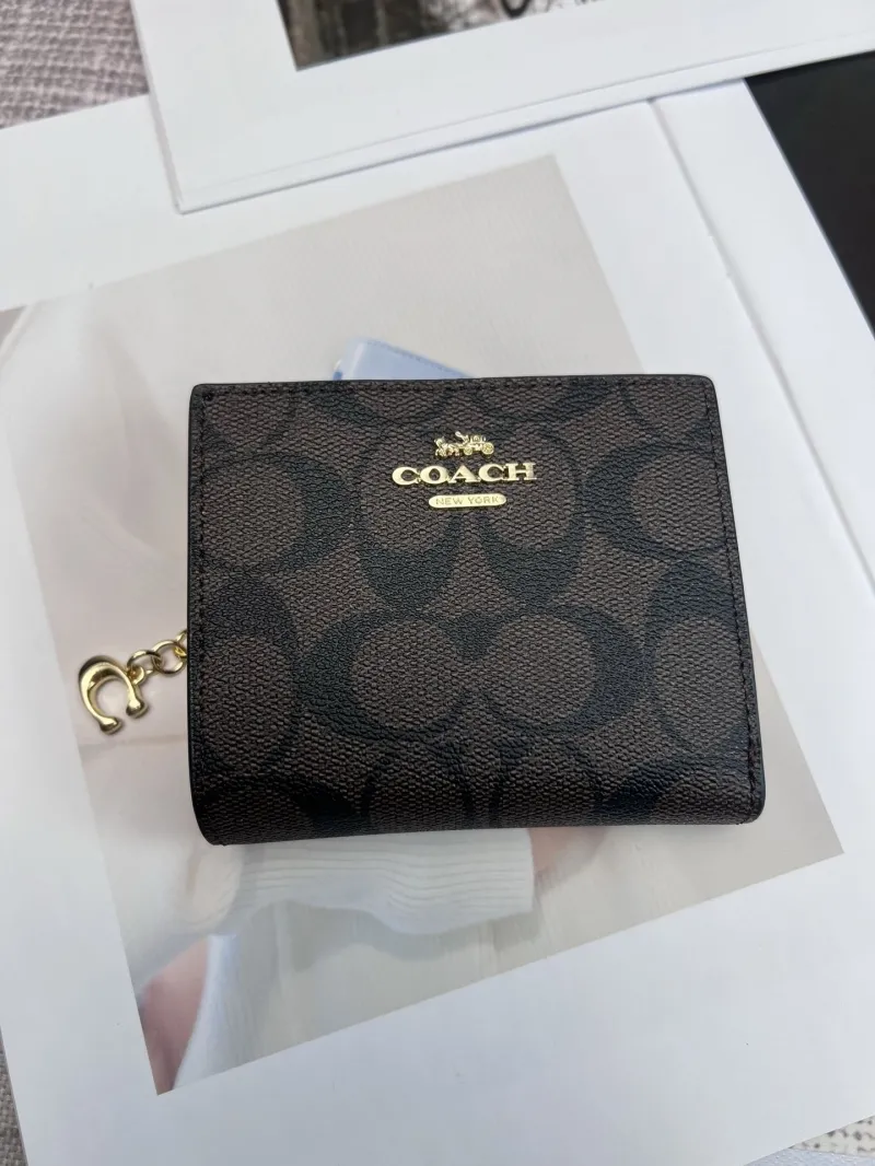 Coach Signature Brown Small Bifold Wallet