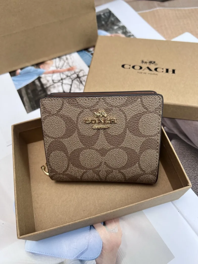 Coach Brown Signature Bifold Wallet - Image 3