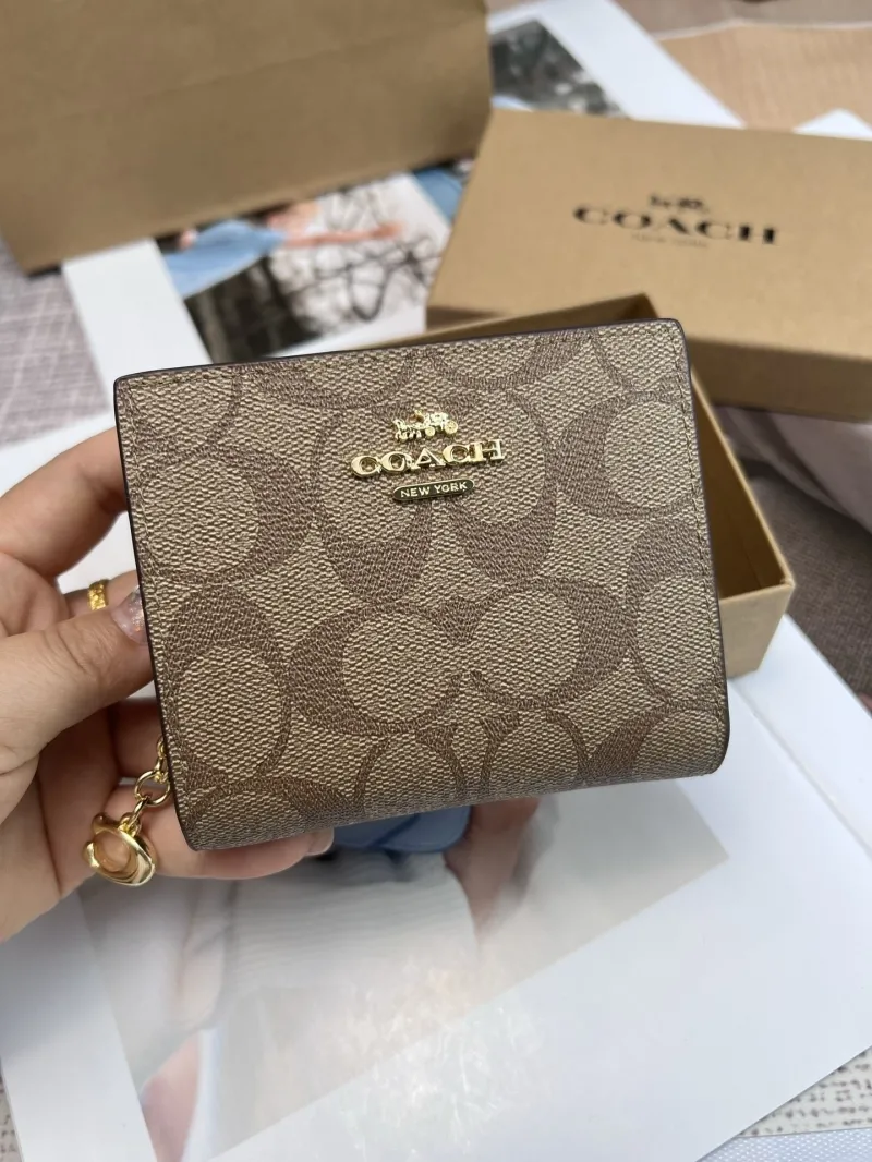 Coach Brown Signature Bifold Wallet - Image 4