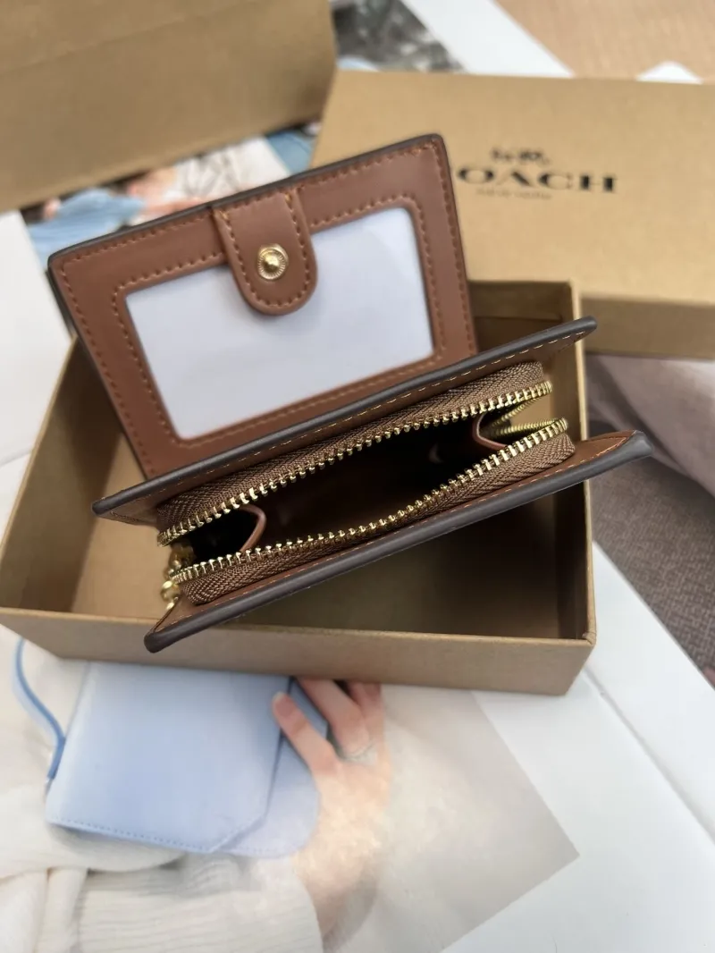 Coach Brown Signature Bifold Wallet - Image 6