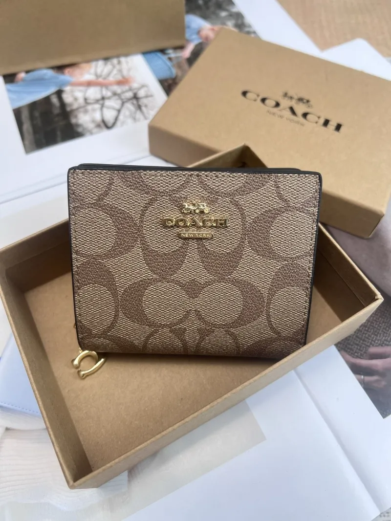 Coach Brown Signature Bifold Wallet - Image 3