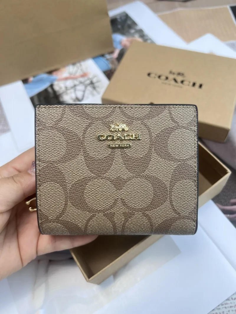 Coach Brown Signature Bifold Wallet - Image 4