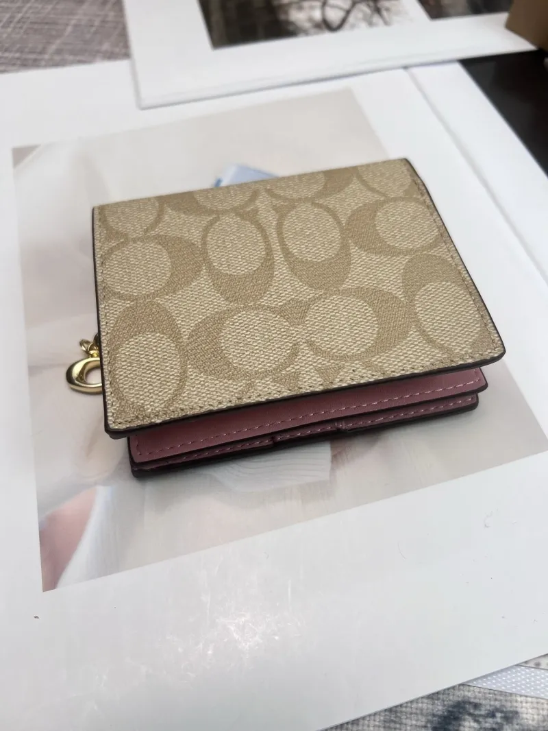Alternative view of Coach Light Khaki Signature Compact Wallet