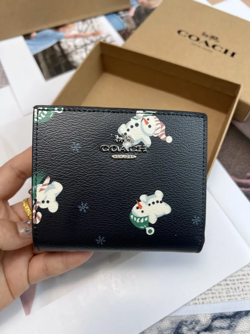 Coach Black Snowman Print Bifold Wallet - Image 4