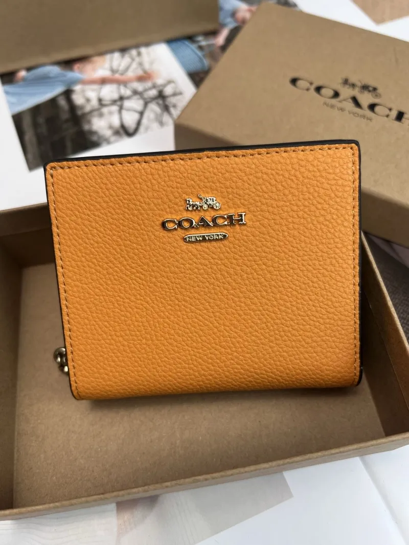 Coach Orange Leather Bifold Wallet 52 - Image 3