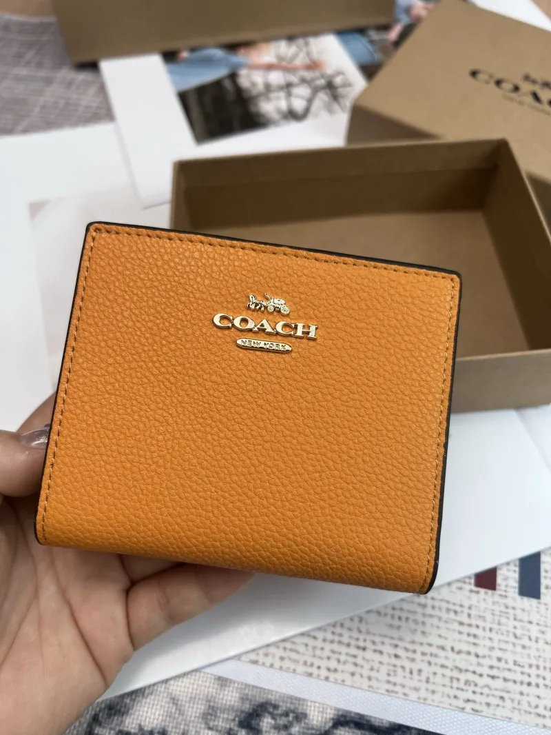 Coach Orange Leather Bifold Wallet 52 - Image 4