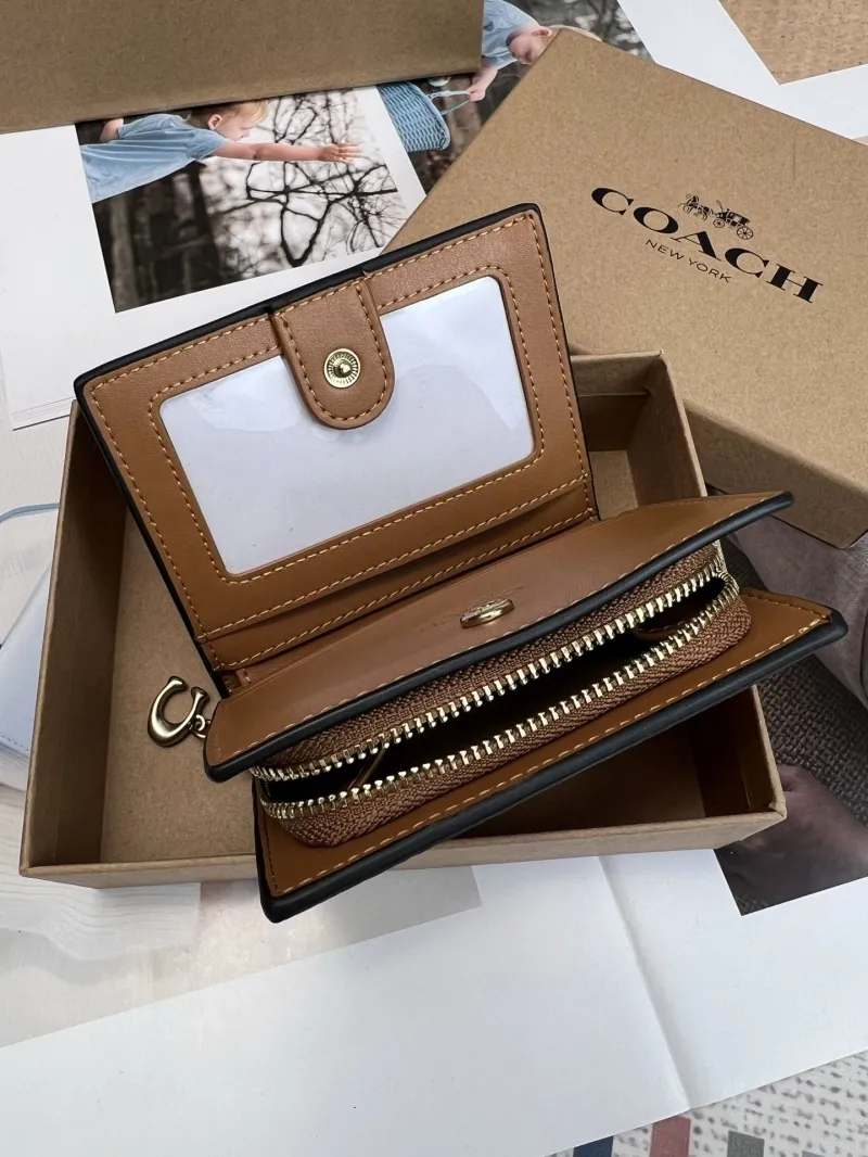 Coach Orange Leather Bifold Wallet 52 - Image 6
