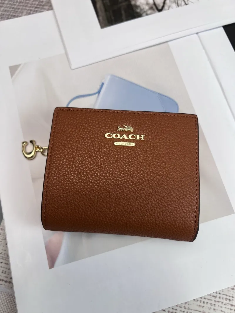 Coach Brown Leather Compact Wallet