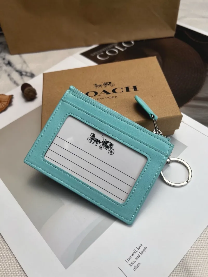 Alternative view of Coach Turquoise Keychain Card Holder Wallet