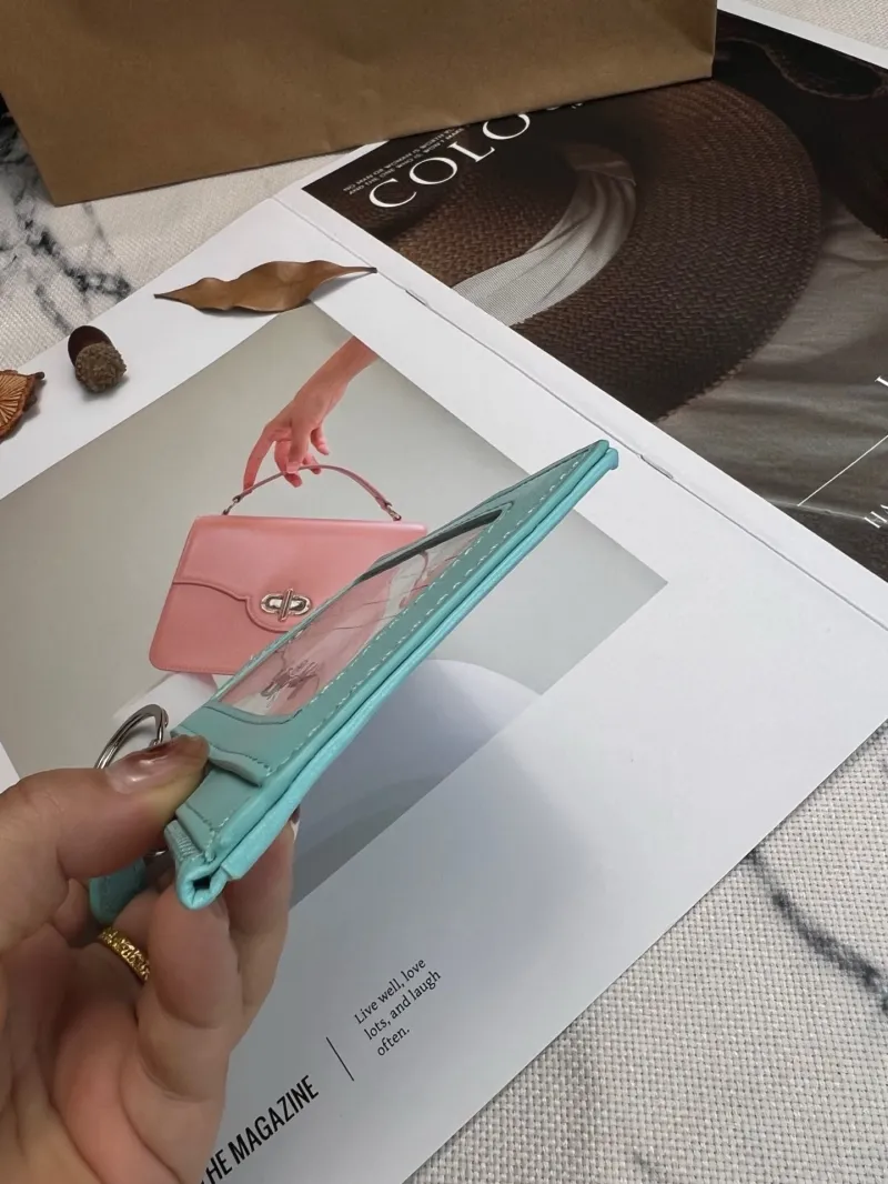 Coach Turquoise Keychain Card Holder Wallet - Image 7