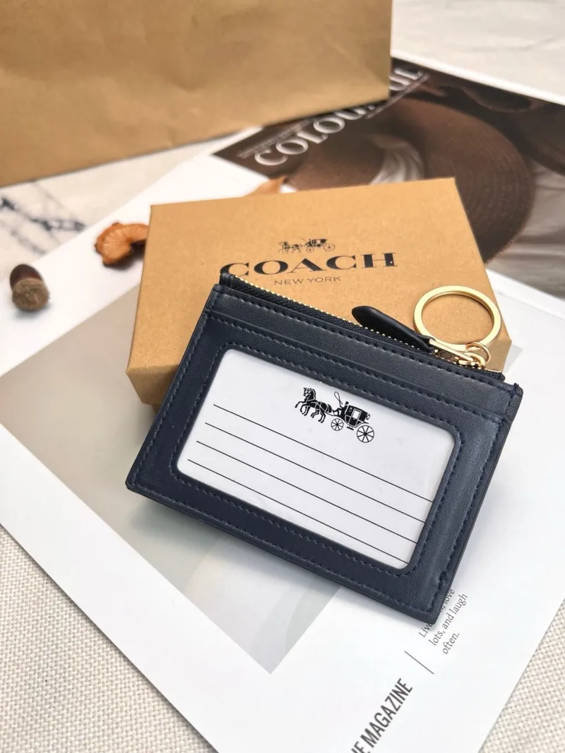 Alternative view of Coach Navy Keychain Card Case Wallet