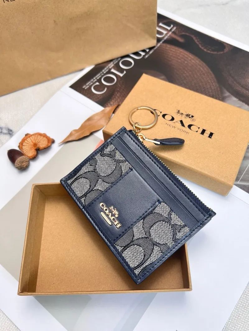 Coach Navy Keychain Card Case Wallet - Image 3