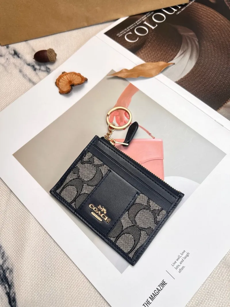 Coach Navy Keychain Card Case Wallet - Image 4