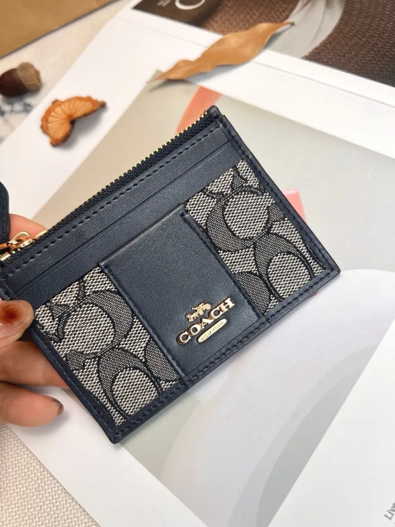 Coach Navy Keychain Card Case Wallet - Image 5