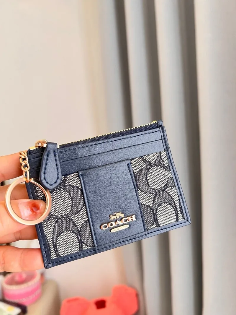 Coach Navy Keychain Card Case Wallet - Image 8
