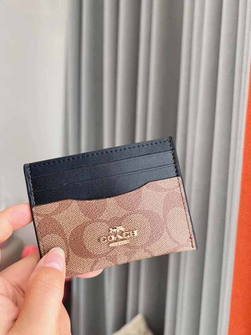 Coach New York Signature Card Holder Brown Black - Image 6