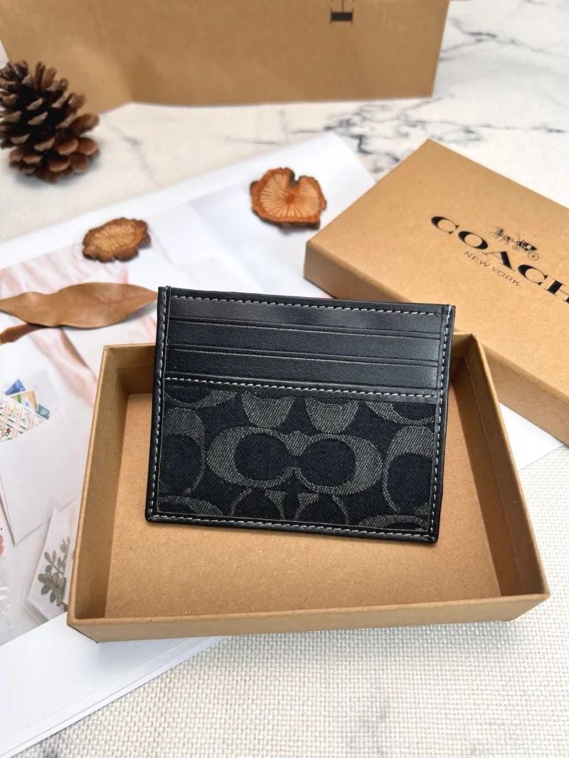 Coach Black Signature Canvas Card Holder